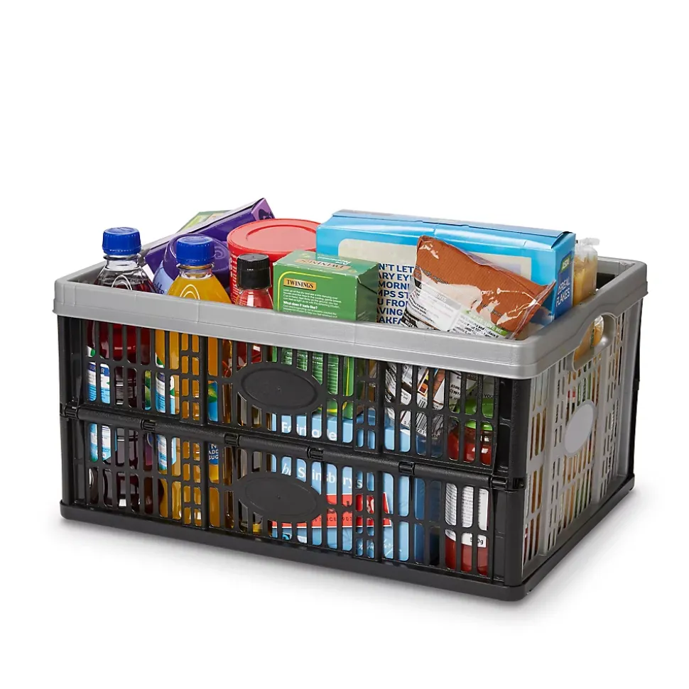 Caisse pliable en plastique Stuva noir et gris 33 L