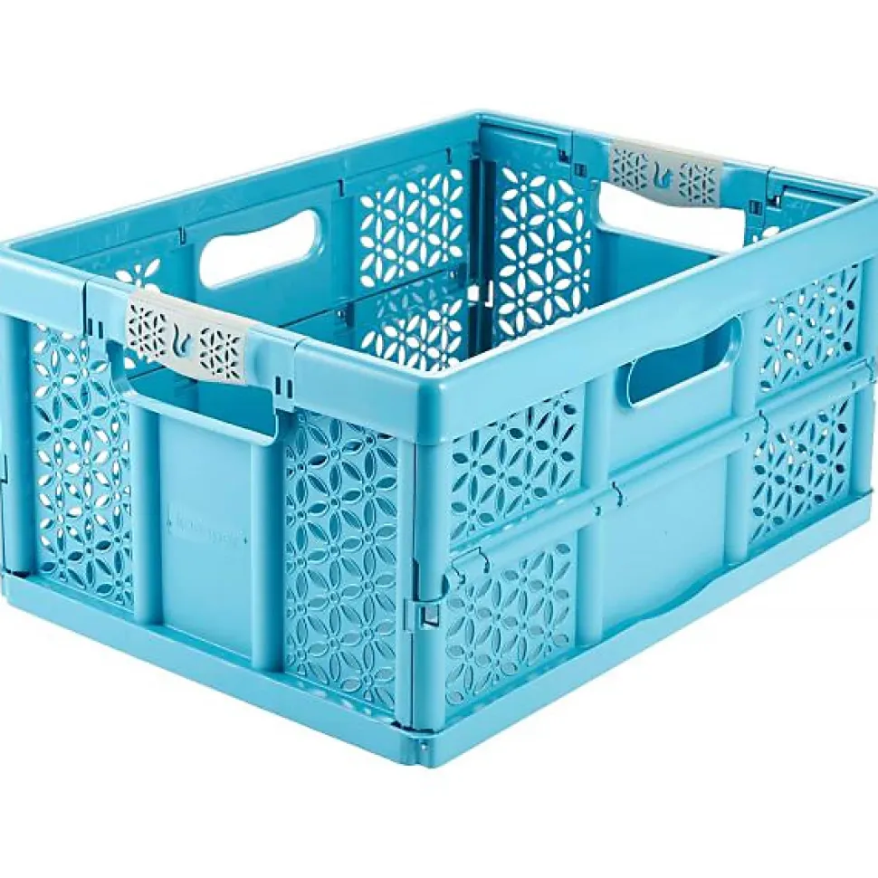 Caisse Pliante en Plastique Recyclé 32 litres - Bleu