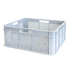Caisse renforcée ajourée avec poignées empilable 18L - 400 x 350 x 160 gris