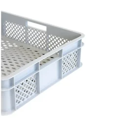 Caisse renforcée ajourée avec poignées empilable 11L - 400 x 350 x 110 gris