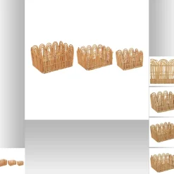 Caisse rotin 3 tailles coloris naturel vendue par 3 pièces