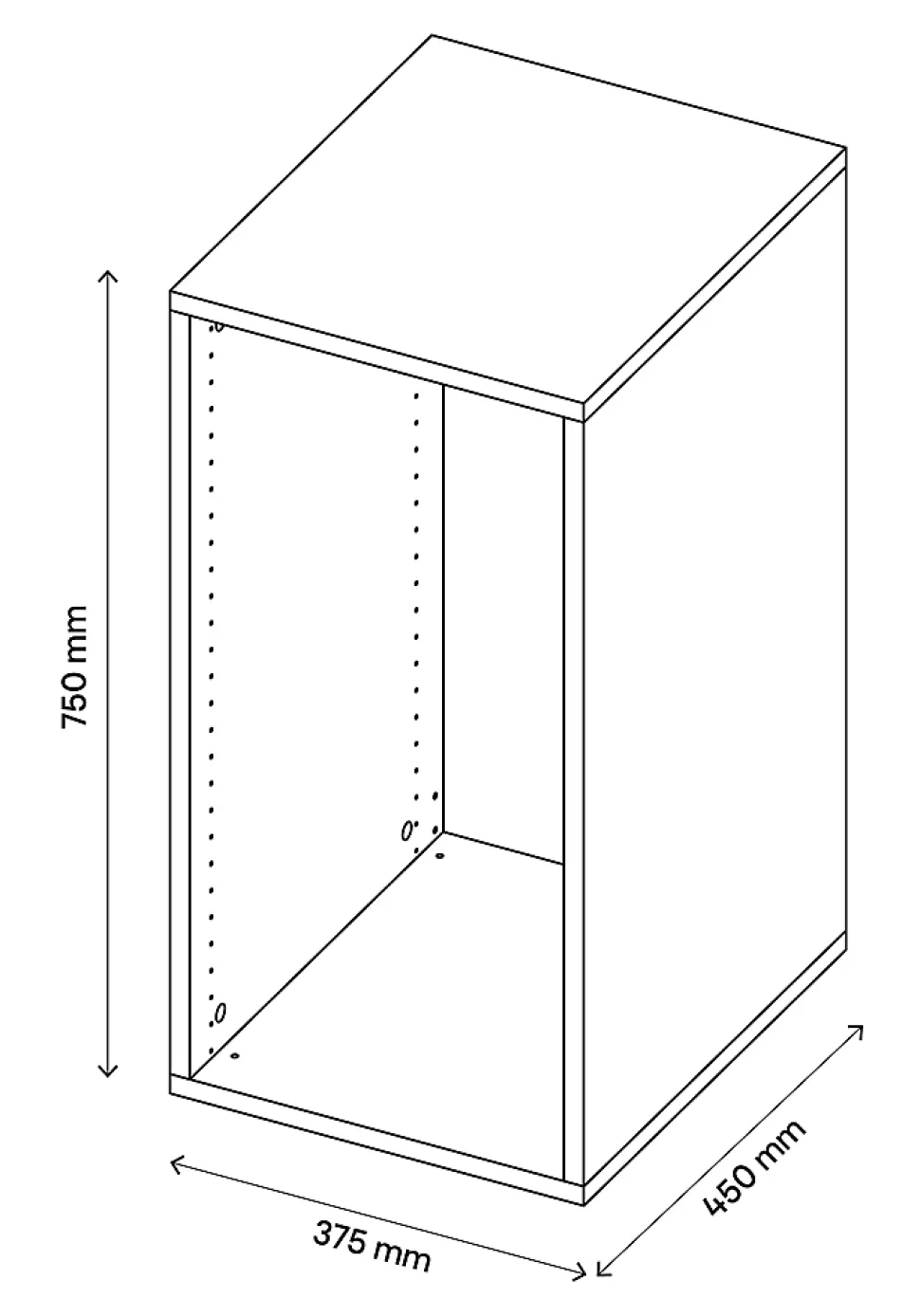 Caisson blanc GoodHome Atomia H. 75 x L. 37,5 x P. 45 cm