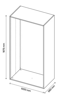 Caisson blanc GoodHome Atomia H. 187,5 x L. 100 x P. 58 cm