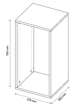 Caisson blanc GoodHome Atomia H. 75 x L. 37,5 x P. 35 cm