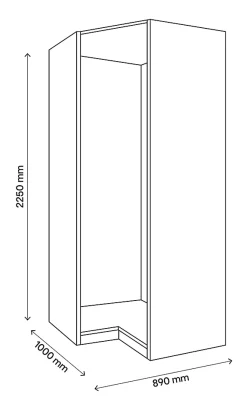 Caisson d'angle blanc GoodHome Atomia H. 225 x L. 100 x P. 89 cm