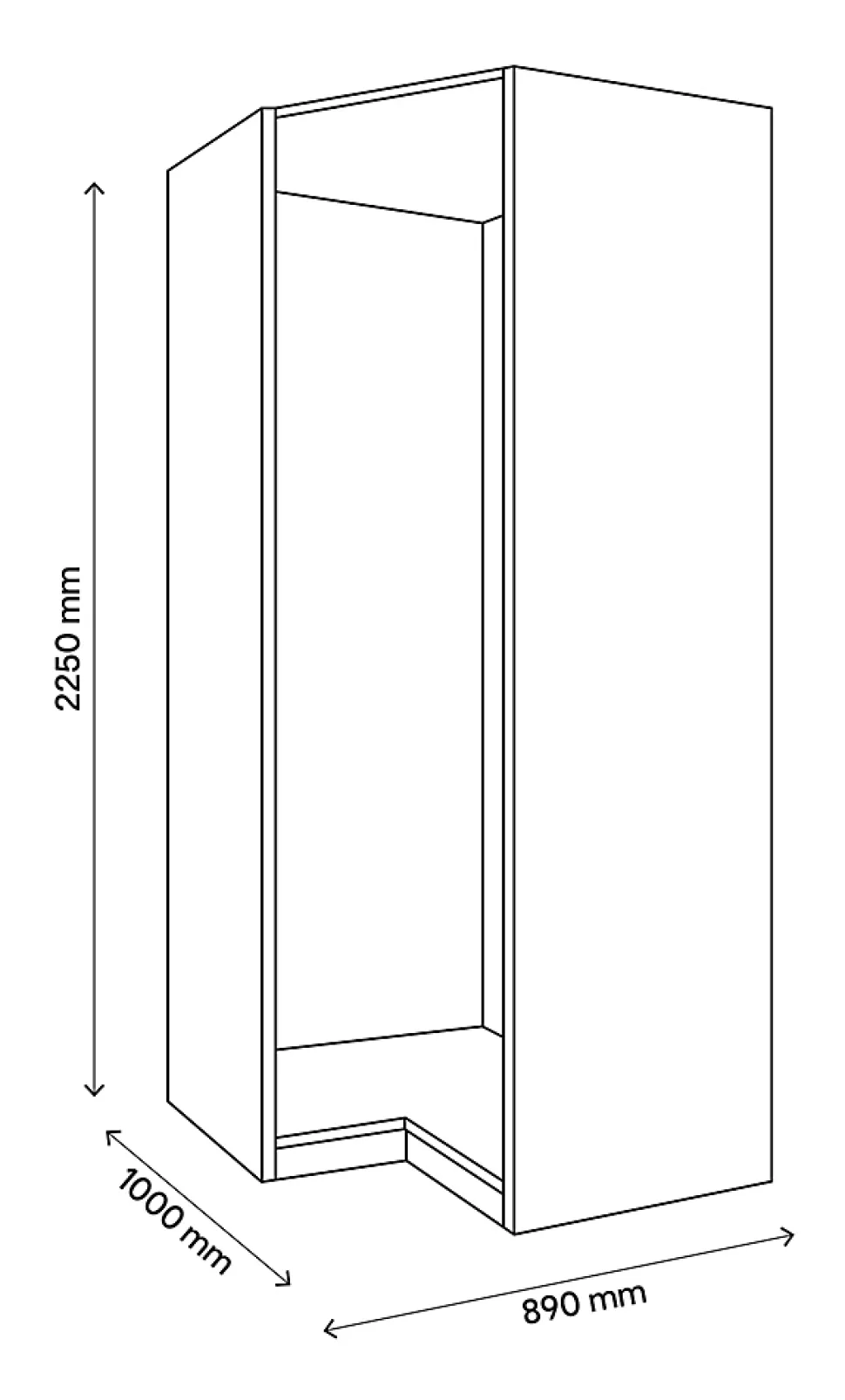 Caisson d'angle effet chêne grisé GoodHome Atomia H. 225 x L. 100 x P. 89 cm