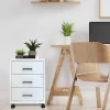 Caisson de bureau en métal 3 tiroirs avec roulettes Snor blanc L. 40 x H. 57 x P. 40 cm