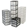Caisson de rangement plastique recyclé A4, 3 Grands Tiroirs, Noir, OCH-2300, Iris Ohyama