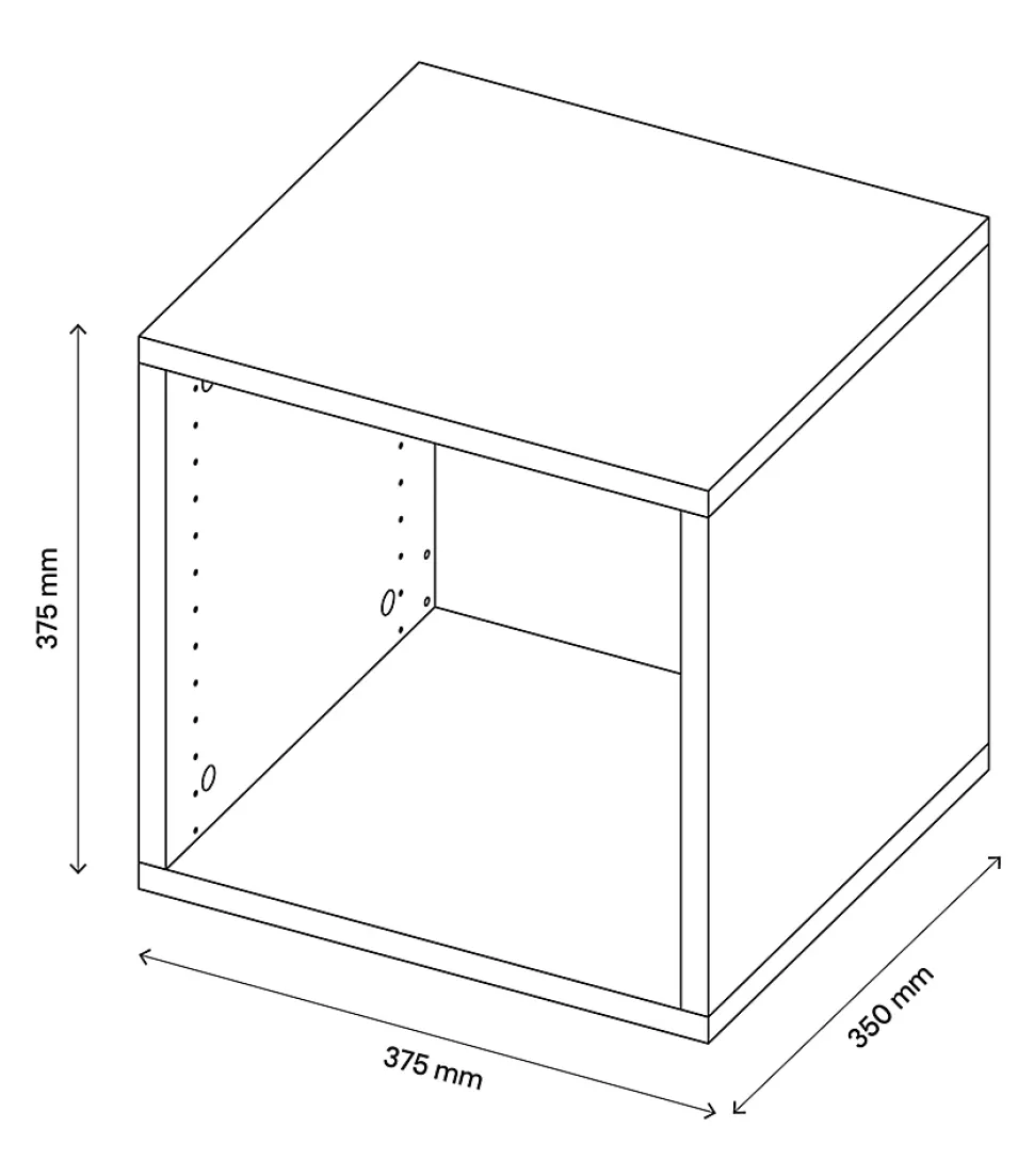 Caisson effet chêne GoodHome Atomia H. 37,5 x L. 37,5 x P. 35 cm