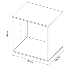 Caisson effet chêne GoodHome Atomia H. 75 x L. 75 x P. 58 cm