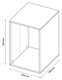 Caisson effet chêne GoodHome Atomia H. 75 x L. 50 x P. 58 cm