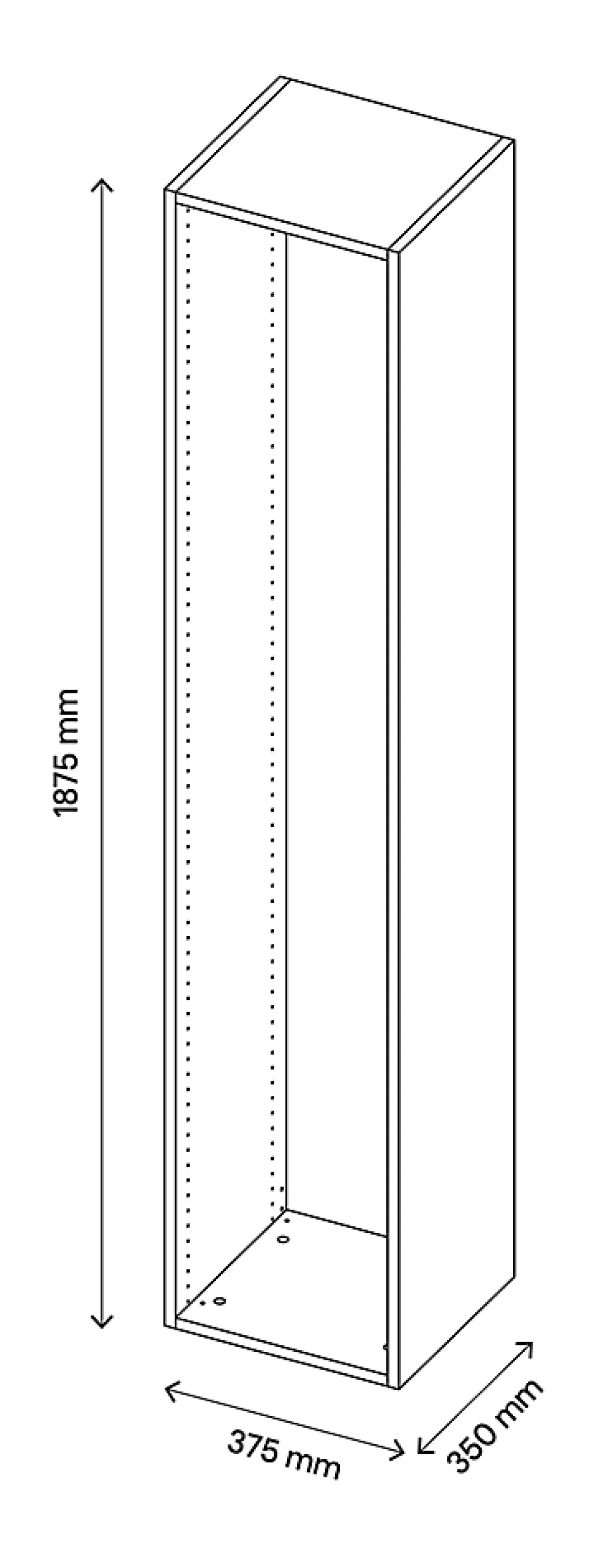 Caisson effet chêne GoodHome Atomia H. 187,5 x L. 37,5 x P. 35 cm