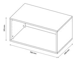 Caisson effet chêne GoodHome Atomia H. 37,5 x L. 75 x P. 45 cm