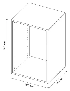 Caisson effet chêne GoodHome Atomia H. 75 x L. 50 x P. 45 cm