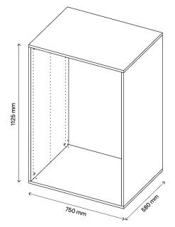 Caisson effet chêne grisé GoodHome Atomia H. 112,5 x L. 75 x P. 58 cm