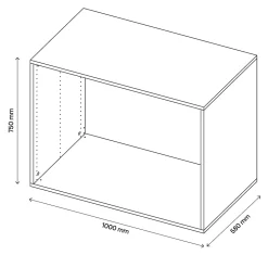 Caisson effet chêne grisé GoodHome Atomia H. 75 x L. 100 x P. 58 cm
