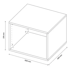 Caisson effet chêne grisé GoodHome Atomia H. 37,5 x L. 50 x P. 45 cm