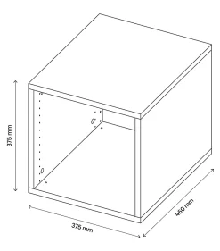 Caisson effet chêne grisé GoodHome Atomia H. 37,5 x L. 37,5 x P. 45 cm