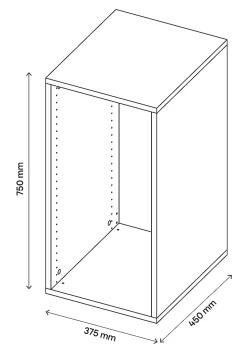Caisson effet chêne grisé GoodHome Atomia H. 75 x L. 37,5 x P. 45 cm