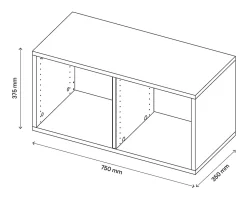 Caisson noir GoodHome Atomia H. 37 x L. 75 x P. 35 cm