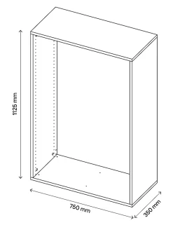 Caisson noir GoodHome Atomia H. 112,5 x L. 75 x P. 35 cm