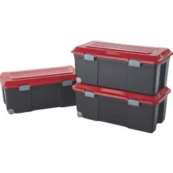 Camper bricolage noir et rouge 75 L vendu par 3 pièces