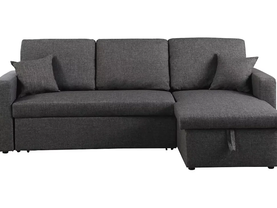 Canapé d'angle convertible réversible avec coffre "Alain" 3 places Gris