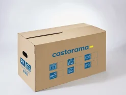 Carton de déménagement avec poignées 20 kg Mottez H. 30 x L. 60 x l. 30 cm, capacité 54 L