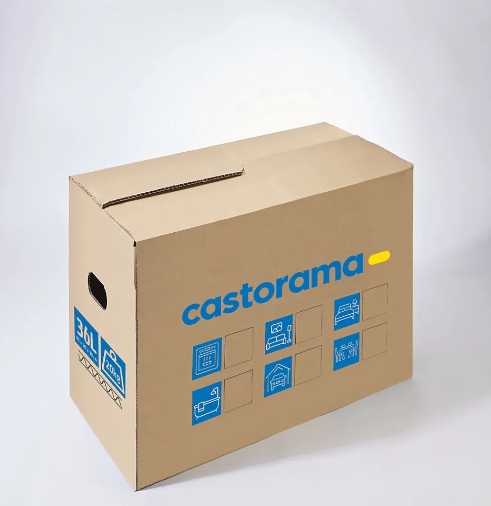 Carton de déménagement avec poignées 20 kg H. 30 x L. 40 x l. 30 cm, capacité 36 L