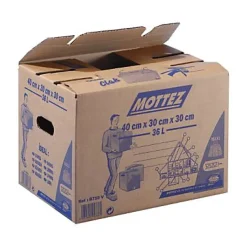 Carton de déménagement avec poignées 20 kg Mottez H. 30 x L. 40 x l. 30 cm, capacité 36 L