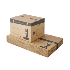 Carton de déménagement vendu par 10 sans adhésif avec poignées H. 40 x L. 60 x l. 50 cm, capacité 120 L Pack and Move