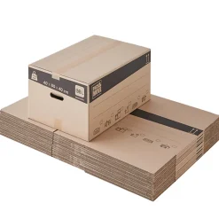 Carton déménagement large avec poignées H. 40 x L. 60 x l. 40 cm, capacité 96 L Pack and Move vendu par 20 pièces