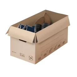 Carton déménagement livre avec poignées H. 30 x L. 60 x l. 30 cm, capacité 54 L Pack and Move vendu par 20 pièces