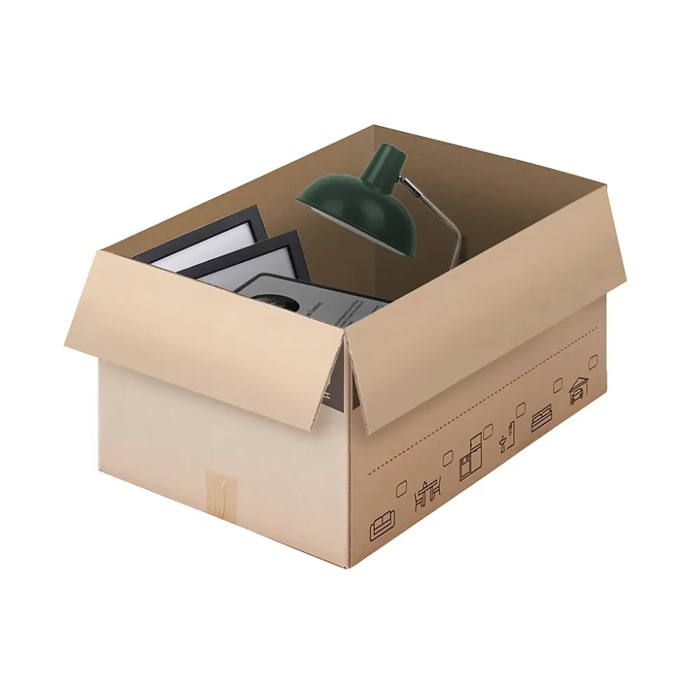 Carton déménagement standard avec poignées H. 30 x L. 60 x l. 40 cm, capacité 72 L Pack and Move vendu par 20 pièces