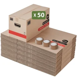 Cartons déménagement premium 54L (60 x 30 x 30 cm) et adhésifs offerts