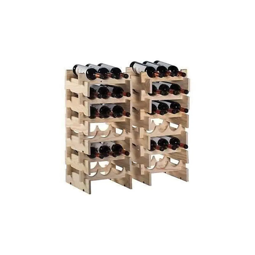 Casier à bouteilles empilable Merlot en pin massif pour 6 bouteilles (25x39x29cm)