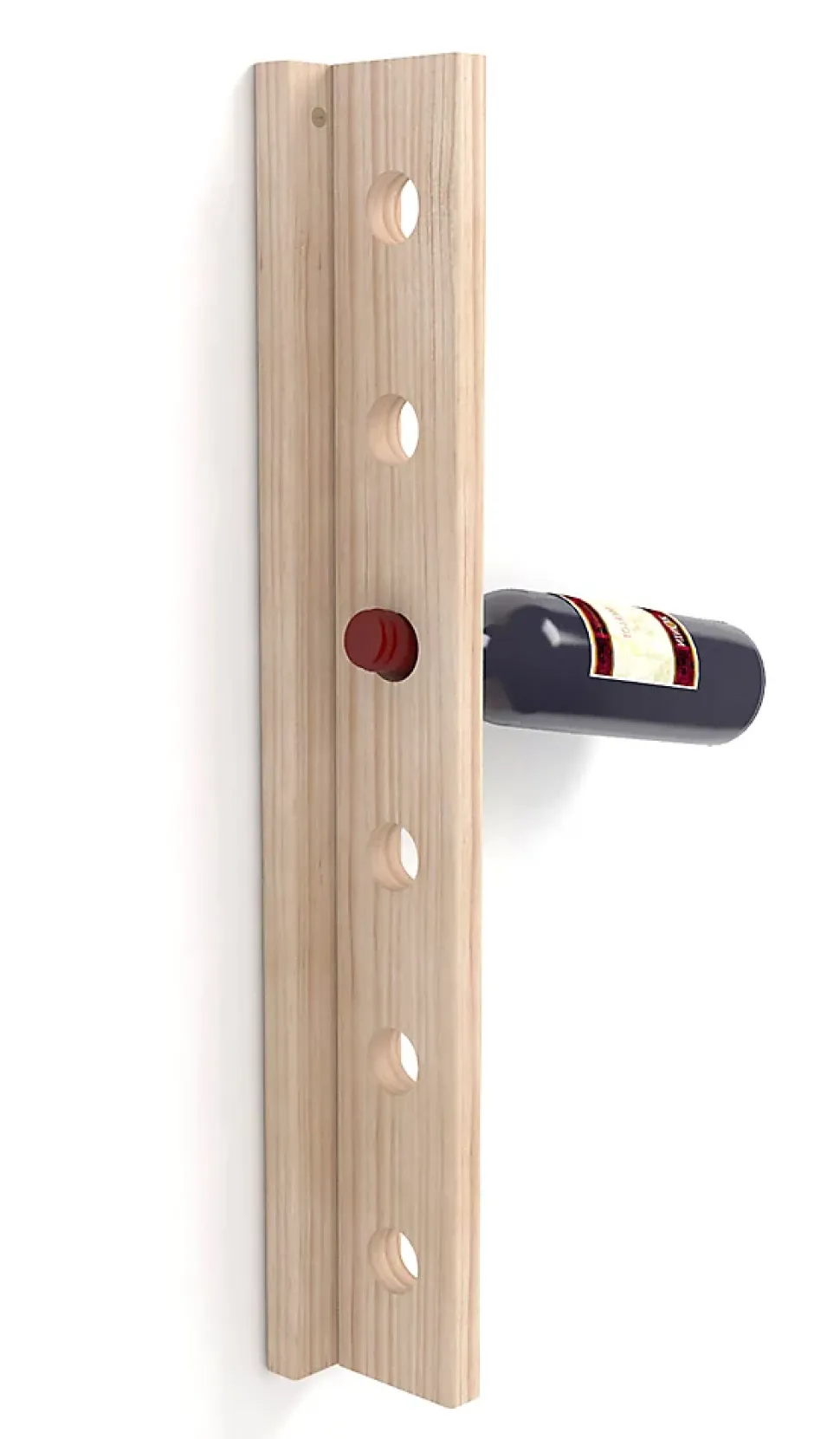 Casier à bouteilles en pin massif pour 6 bouteilles (60,5x7,5x7,5x9,5 cm)