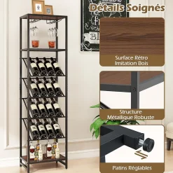 Casier à Bouteilles pour 16 Bouteilles, Anti-Basculement, Industriel, pour Cuisine, Bar, Salle à Manger