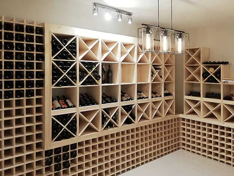 Casier à bouteilles Rioja en pin pour 36 bouteilles 75x75x22&cm