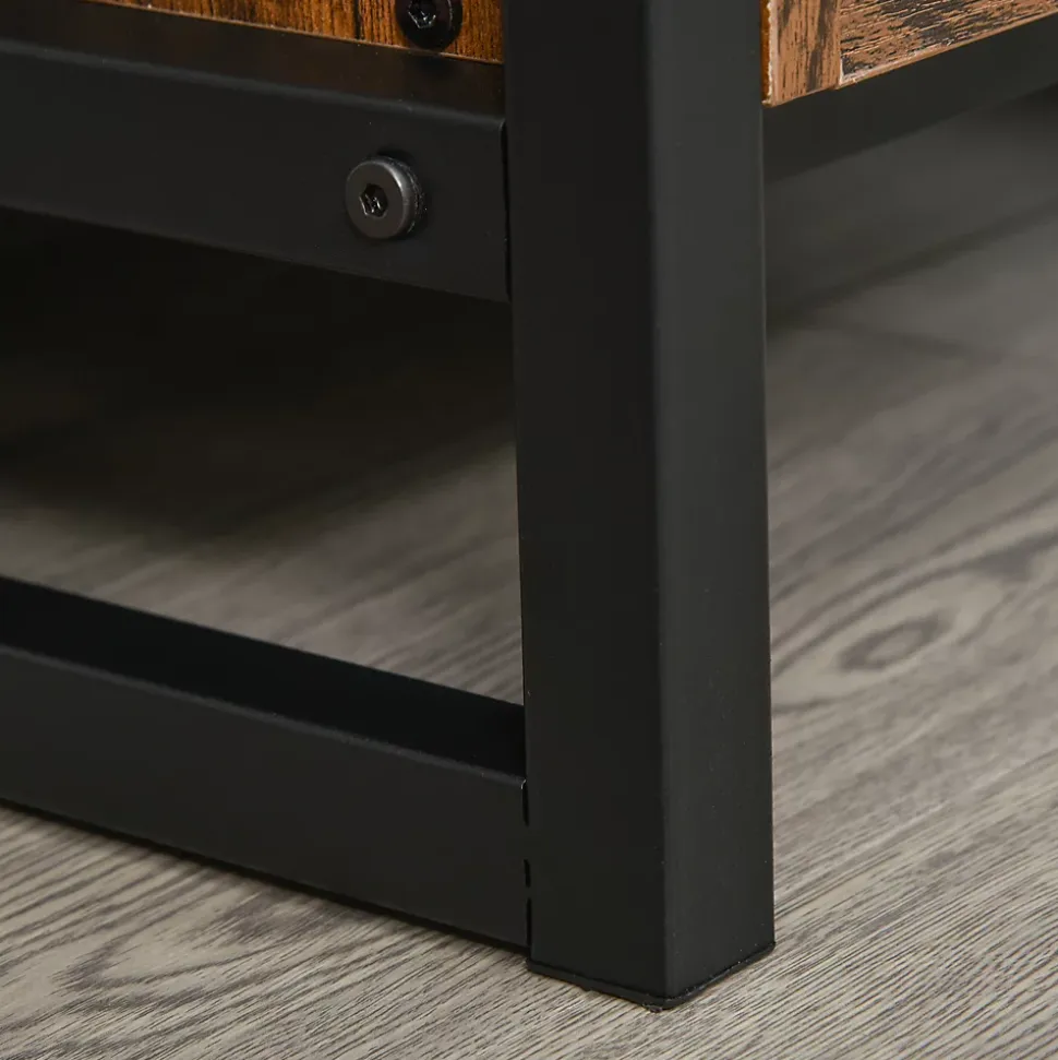 Casier à vin design industriel étagère à bouteilles 9 bouteilles support verres à vin intégré métal noir aspect vieux bois veinage