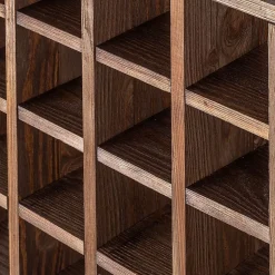 Casier à vin marron foncé en échiquier en bois KADAX