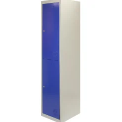 Casier de Rangement de 2 Portes en Acier Bleu