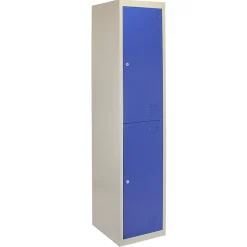 Casier de Rangement de 2 Portes en Acier Bleu