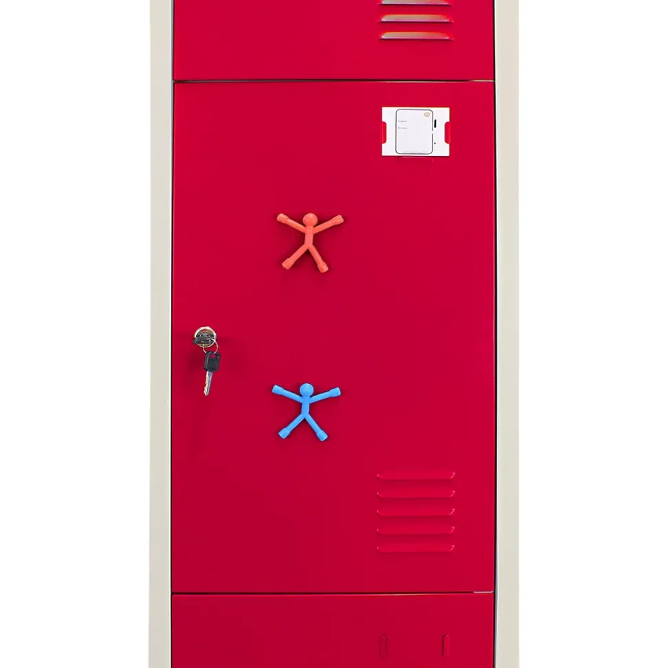 Casier de Rangement de 3 Portes en Acier Rouge