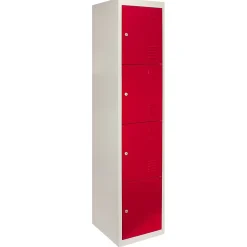 Casier de Rangement de 4 Portes en Acier Rouge