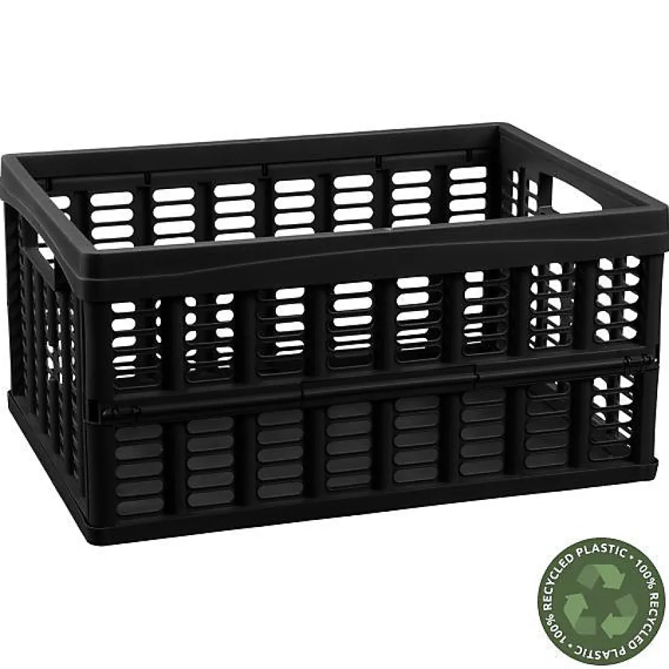Casier pliant en plastique recyclé 32,5 litres - Noir