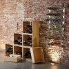 Casier pour rangement 12 bouteilles L. 30 cm bois et métal
