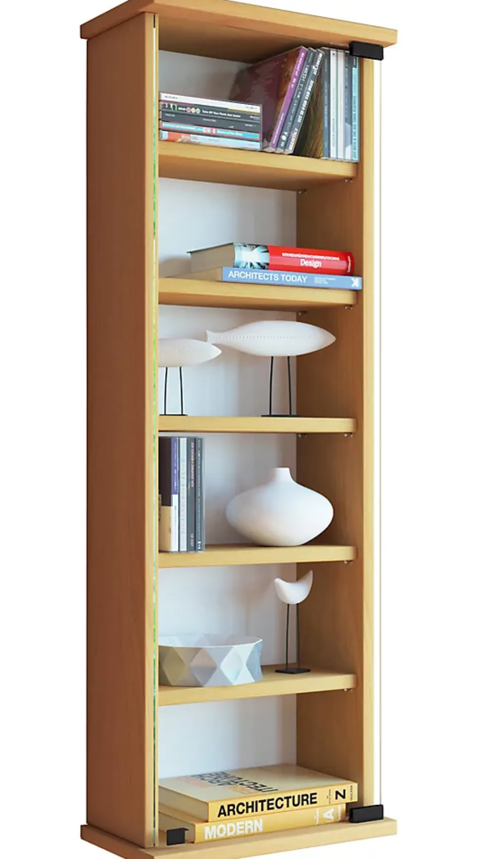 CD DVD Wandregal Schrank Loposa Glastür