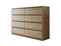 Celia - commode 8 tiroirs - effet bois - 139 cm - style contemporain - Best Mobilier