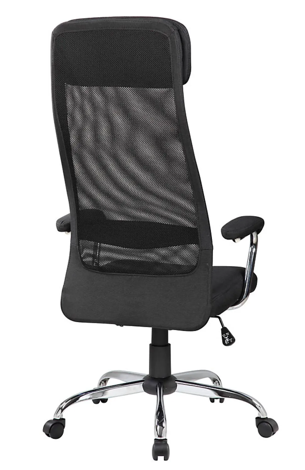 Chaise à roulettes Umeno, Fauteuil présidentiel avec accoudoirs, Chaise de bureau ergonomique, 65x65h126/136 cm, Noir